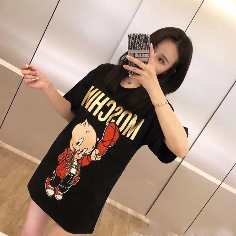 Moschino T-shirt Cartoon T-shirt Short Sleeve Couple