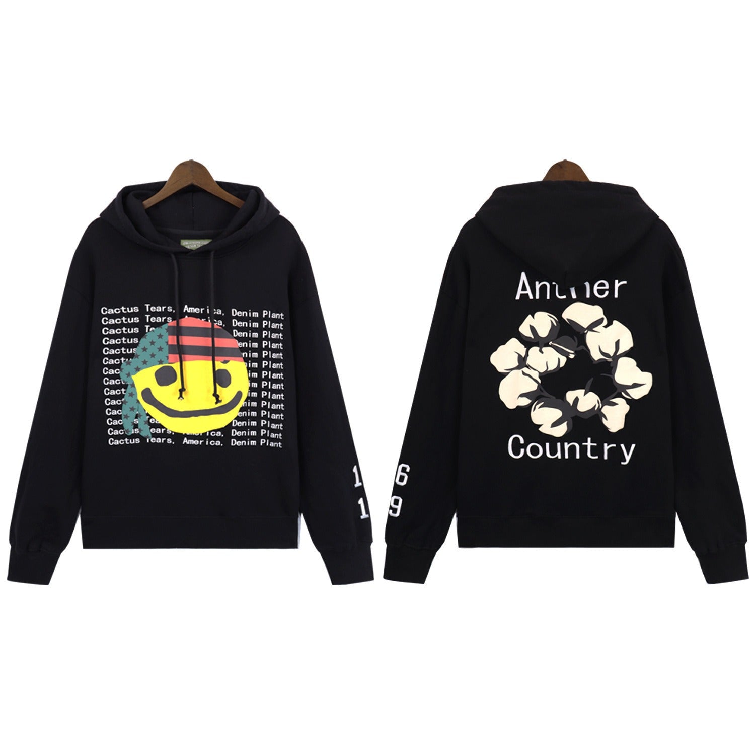 Denim Tears Hoodie Letter Print Fleece Hoodie Sweater