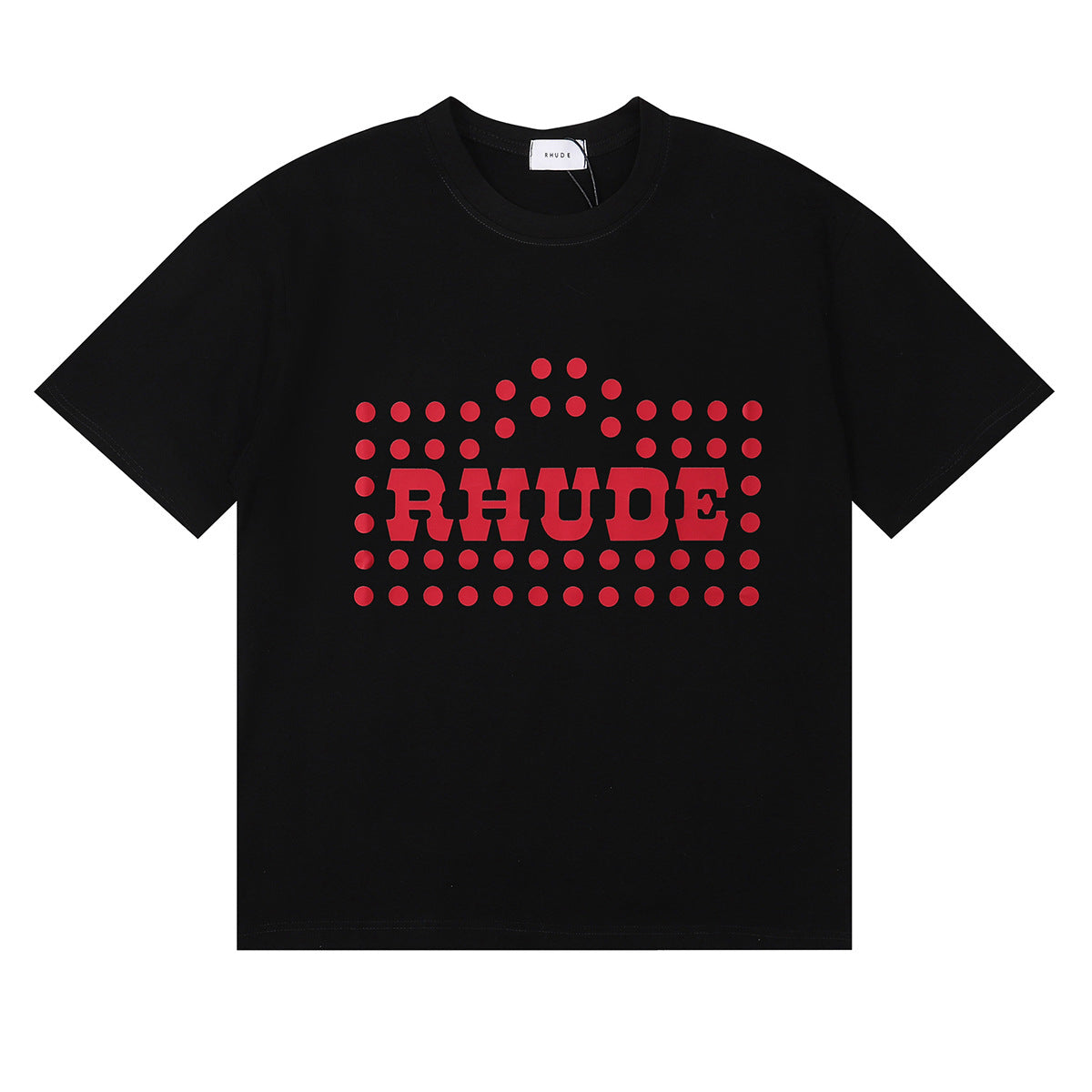 Rhude T-shirt Alphabet Coconut Racing Pattern Short Sleeve T-shirt
