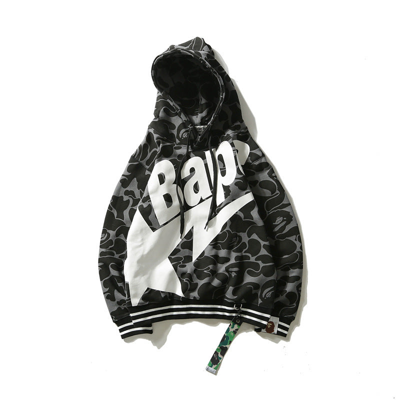 Bathing Ape XINGX Camo Black Sweatshirt Camouflage Hoodie