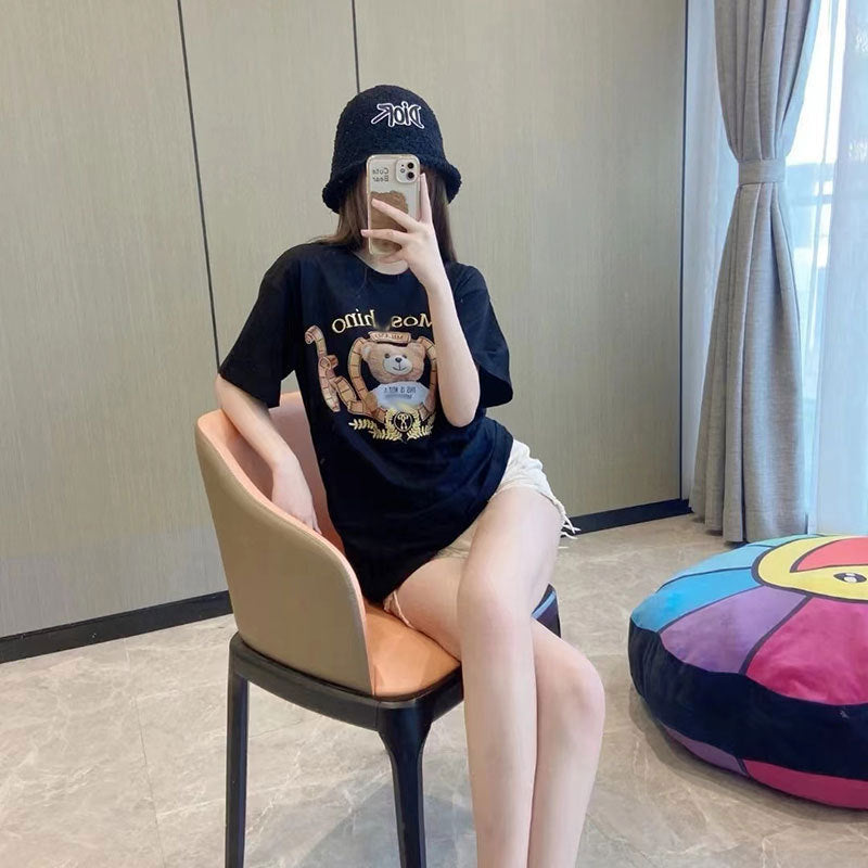 Moschino T-shirt Loose Round Neck T-shirt