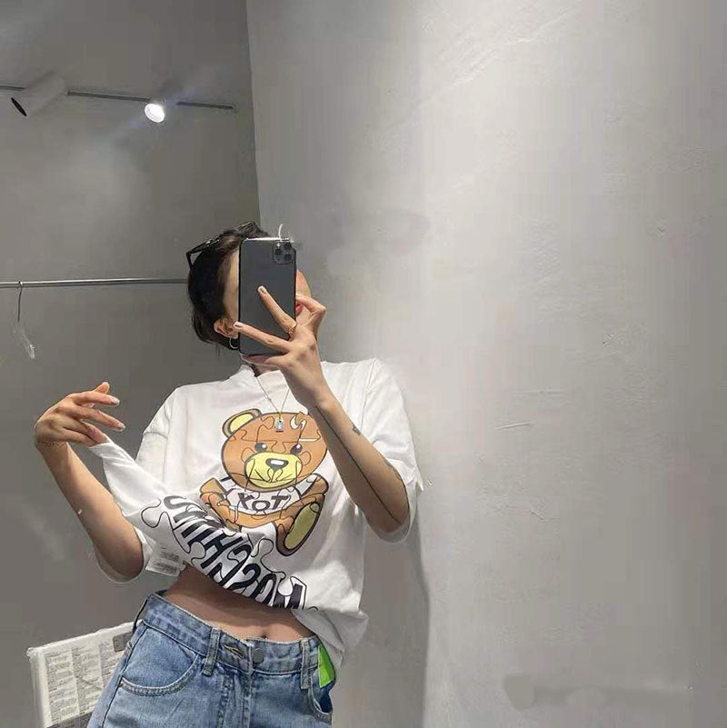 Moschino T-shirt Loose Leisure Sports Short Sleeve