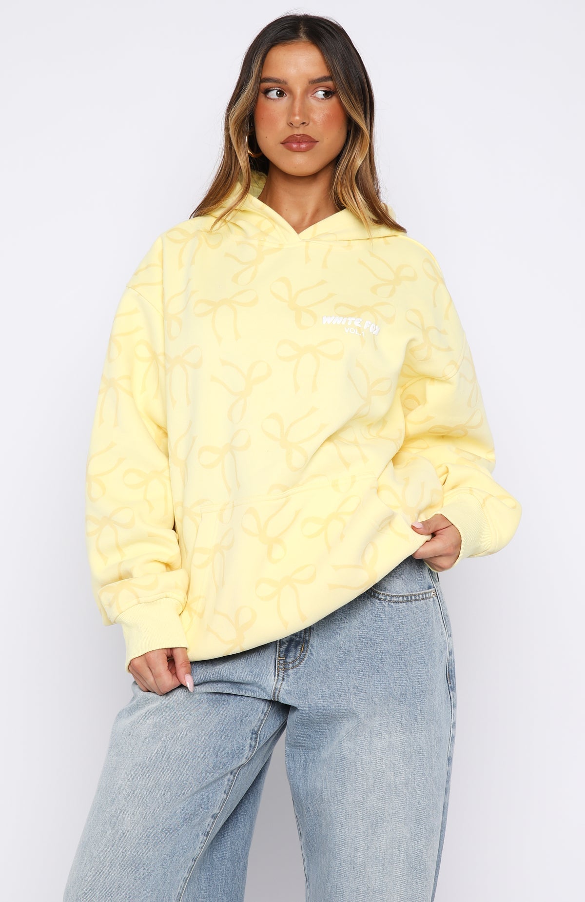 Vol. 1 Oversized Printed Hoodie Lemon Bow